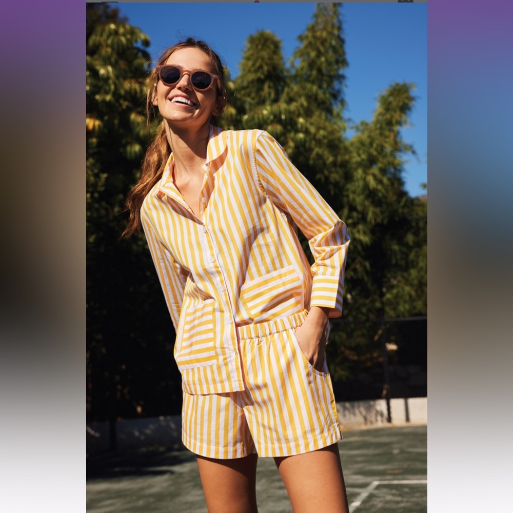 LAKE Pajamas, The Pocket Shorts Set in Rally